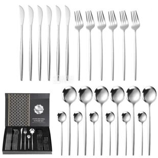 Набір столових приборів з нержавіючої сталі, 24 предмети на 6 персон