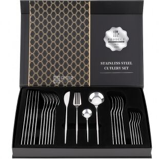 Набір столових приборів з нержавіючої сталі, 24 предмети на 6 персон