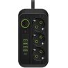 Подовжувач з вимикачем на 3 розетки, з портами USB та Type C, 2500 Вт, 2 м, чорний