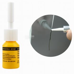 Засіб для ремонту лобового скла з набором полімеризуючих смужок, 3 мл