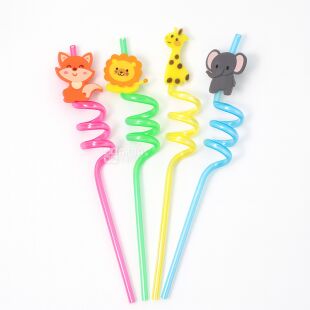 Набор детских трубочек, 4 шт., многоразовых, цветных