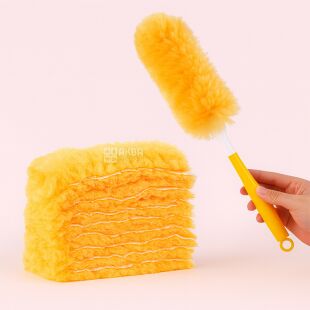 Щітка для прибирання пилу + 10 змінних насадок, помаранчева