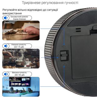 Кухонний таймер з дисплеєм і регулятором гучності, магнітний, цифровий, чорний 