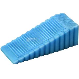 Стопор для дверей, голубой, силиконовый, 80х38х14 мм