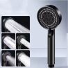 Насадка для душу з високим тиском, 5 режимів, пластикова, чорна