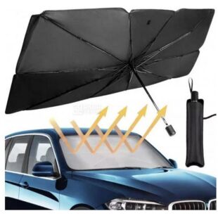 Car windshield sunshade, 75x135 cm, black