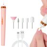 Набор для маникюра и педикюра с 5 фрезами и подсветкой, аккумуляторный, розовый