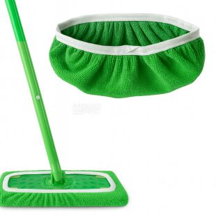 Запаска для швабри з мікрофібри, зелена, 45 х 11 см, універсальна
