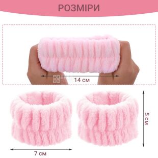 Напульсники для умывания, 2 шт., розовые, микрофибра