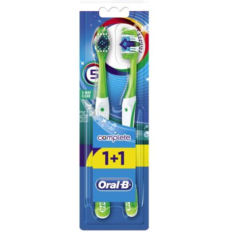 Oral-B, Комплекс, 1 шт., Зубна щітка м'яка жорсткість, п'ятисторонньому чистка