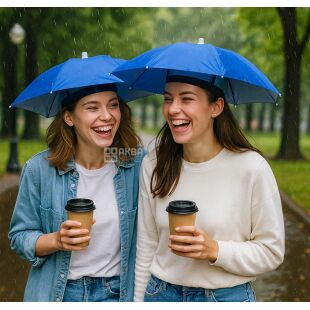 Шляпа-зонтик на 8 спицах, синяя, 52 см