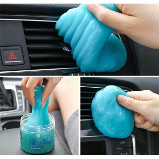 Гель-слайм для видалення пилу з важкодоступних місць в авто, блакитний, 160 г