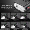 Фонарик для велосипеда, аккумуляторный, светодиодный, 6 режимов, черный