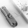 Світлодіодний ліхтарик з телескопічним зумом USB, акумуляторний, чорний, 140х40 мм