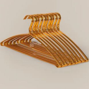 Набор вешалок, 5 шт., металлические, золотистые