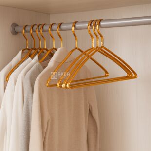 Набор вешалок, 5 шт., металлические, золотистые