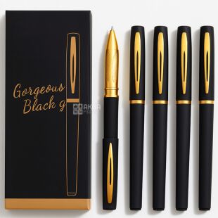 Gorgeous Black, 5 шт., Набір чорних гелевих ручок, 0.5 мм