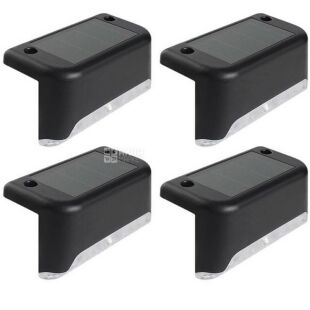 Набор LED-светильников для лестницы с солнечной батареей, 4 шт., теплый свет