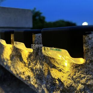 Набор LED-светильников для лестницы с солнечной батареей, 4 шт., теплый свет