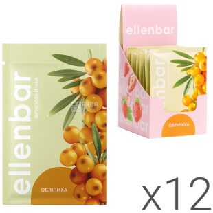 Ellenbar, Упаковка 12 шт. х 50 г, Элленбар, Фруктовый чай-концентрат, Облепиха