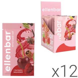 Ellenbar, Упаковка 12 шт. х 50 г, Элленбар, Фруктовый чай-концентрат, Вишневый глинтвейн