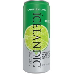 Icelandic Glacial, 0,33 л, Вода джерельна газована Лайм Айсландік, ж/б