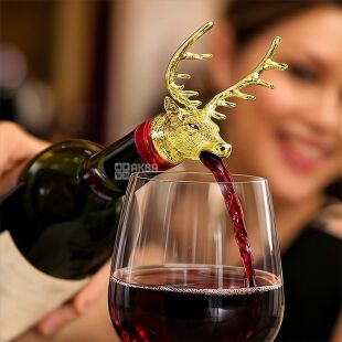 Гейзер для стеклянных бутылок Олень, металлическая, золотистая