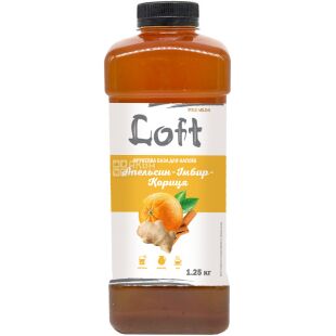 Loft, 1250 г, Фруктовий концентрат для напоїв Апельсин-Імбир-Кориця Лофт