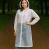 Плащ-дощовик з капюшоном на кнопках EVA, унісекс, білий