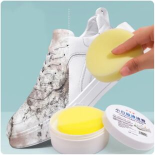 Крем для чистки белой обуви + губка, 120 г