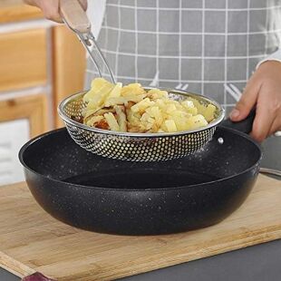 Шумівка-сито з нержавіючої сталі з дерев'яною ручкою, 41 см