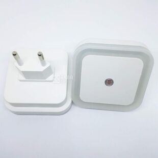 Світлодіодний нічник з датчиком сутінків, білий, 65 х 65 мм