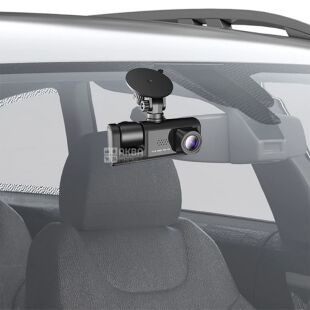 Автомобильный видеорегистратор HD 1080, с фронтальной и салонной камерами, черный