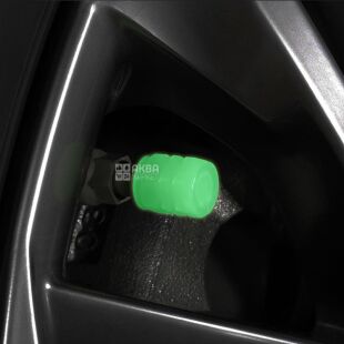 Світлові ковпачки клапанів для шин, 2 шт., зелені