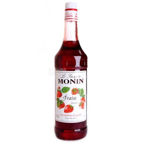 Monin Strawberry, Strawberry Syrup, 1 L, pet