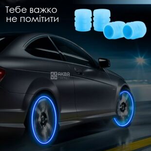 Световые колпачки клапанов для шин, 2 шт., голубые