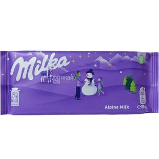 Milka, 80 г, Мілка, Молочний шоколад