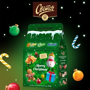 Nesquik Lion Свиточ, 612 г, Набор конфет Новогодние игрушки