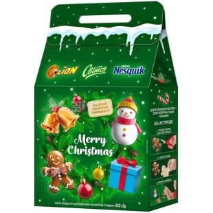 Nesquik Lion Свиточ, 612 г, Набор конфет Новогодние игрушки