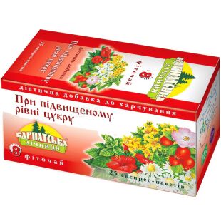 Карпатська лічниця, Для нормалізації цукру, 25 пак., Фіточай