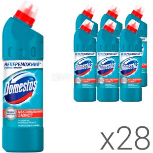 Domestos, Упаковка 28 шт. х 500 мл, Засіб для чищення унітазу, Свіжість Атлантики Доместос
