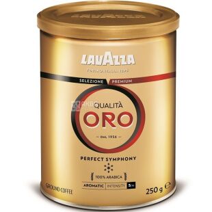 Lavazza, Qualita Oro, 250 г, Кава Лаваца, Куаліта Оро, середнього обсмаження, мелена, ж/б