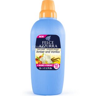 Felce Azzurra Ambra & Vaniglia, 2 л, Пом'якшувач для тканин Амбра та Ваніль, гіпоалергенний, Фельче Азура