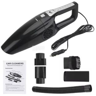 Портативний пилосос для автомобіля зі змінними насадками, чорний, 120W, 12V