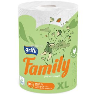 Grite Family Jumbo XL, 1 рул., Полотенца бумажные Грите, 2-х слойное, 45 м, 250 листов, 180х225 мм