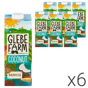 Glebe Farm Coconut Barista, Упаковка 6 шт. х 1 л, Молоко кокосове Бариста, безлактозне, кошерне, Глеб Фарм