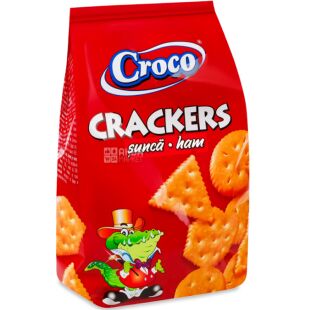 Croco Crackers, 100 г, Крекеры с ветчиной Кроко