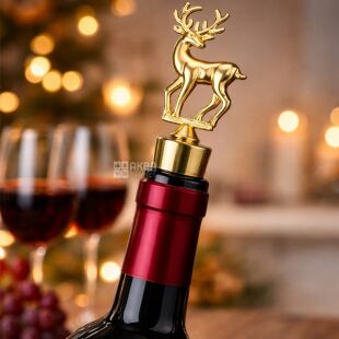 Пробка для скляних пляшок Олень, металева, золотиста