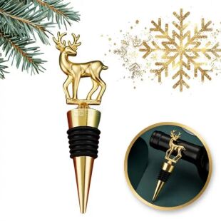 Пробка для скляних пляшок Олень, металева, золотиста