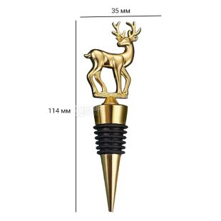 Пробка для скляних пляшок Олень, металева, золотиста